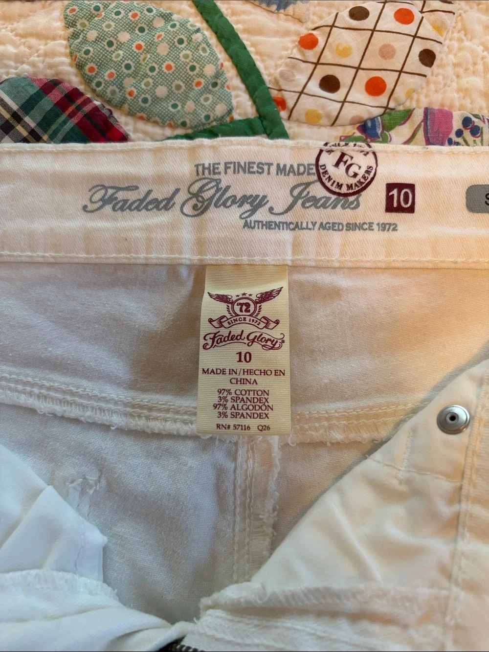 Faded Glory White Denim Shorts